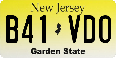 NJ license plate B41VDO