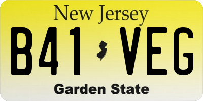 NJ license plate B41VEG