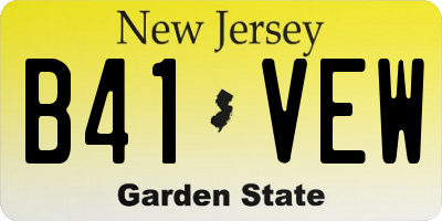 NJ license plate B41VEW