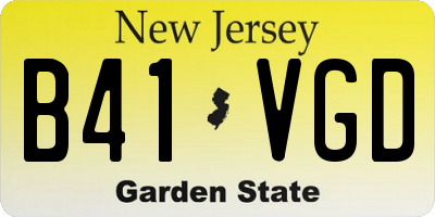 NJ license plate B41VGD