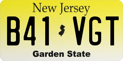 NJ license plate B41VGT