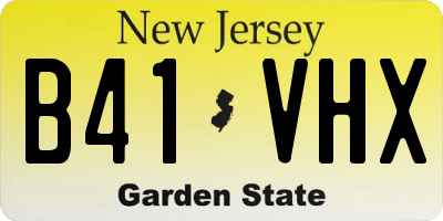 NJ license plate B41VHX
