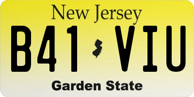 NJ license plate B41VIU