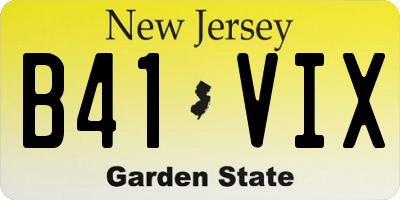 NJ license plate B41VIX