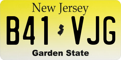 NJ license plate B41VJG