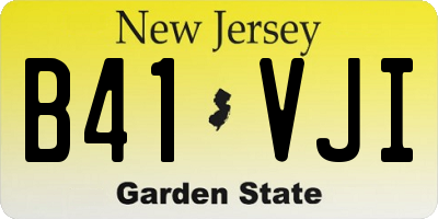 NJ license plate B41VJI