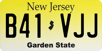 NJ license plate B41VJJ