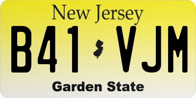 NJ license plate B41VJM