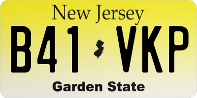 NJ license plate B41VKP
