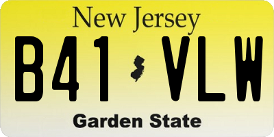 NJ license plate B41VLW