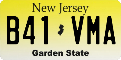 NJ license plate B41VMA