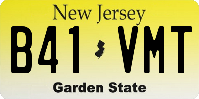 NJ license plate B41VMT