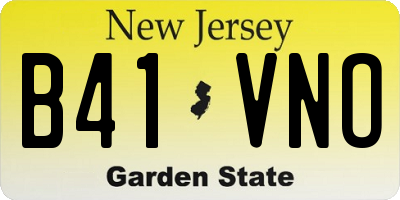 NJ license plate B41VNO