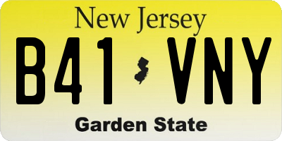 NJ license plate B41VNY