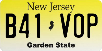 NJ license plate B41VOP