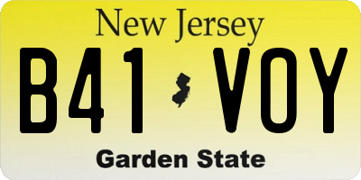 NJ license plate B41VOY