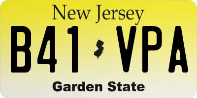 NJ license plate B41VPA