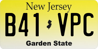 NJ license plate B41VPC
