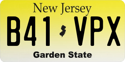 NJ license plate B41VPX
