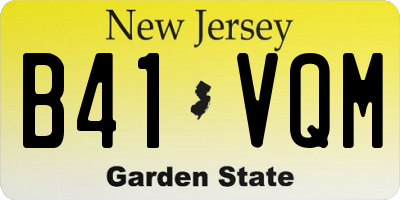 NJ license plate B41VQM