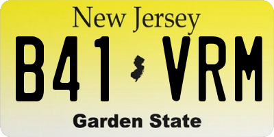 NJ license plate B41VRM