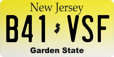 NJ license plate B41VSF