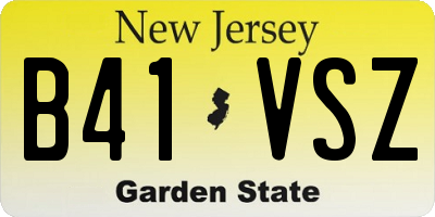 NJ license plate B41VSZ