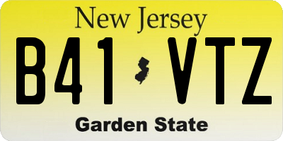 NJ license plate B41VTZ