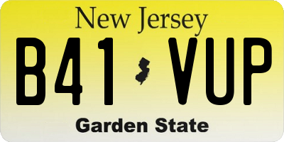 NJ license plate B41VUP