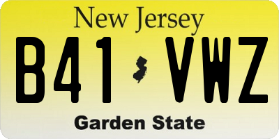 NJ license plate B41VWZ
