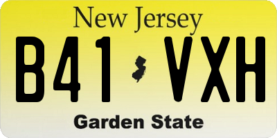 NJ license plate B41VXH