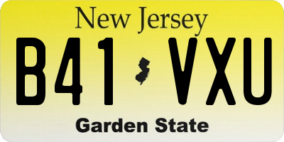 NJ license plate B41VXU