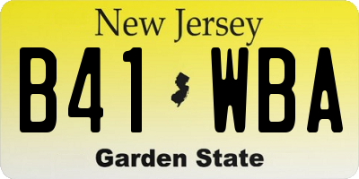 NJ license plate B41WBA