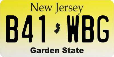 NJ license plate B41WBG