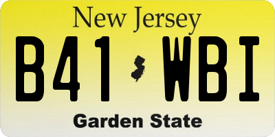 NJ license plate B41WBI