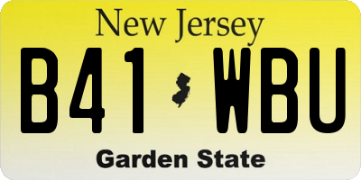 NJ license plate B41WBU