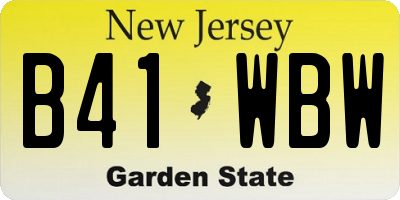 NJ license plate B41WBW