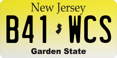 NJ license plate B41WCS