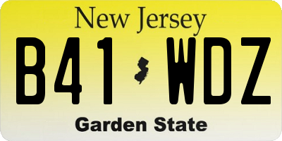 NJ license plate B41WDZ