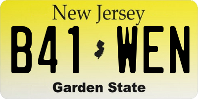 NJ license plate B41WEN