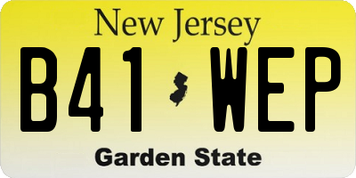 NJ license plate B41WEP