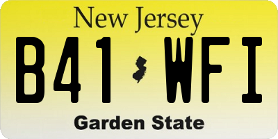 NJ license plate B41WFI