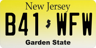 NJ license plate B41WFW