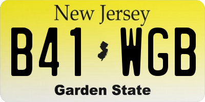 NJ license plate B41WGB