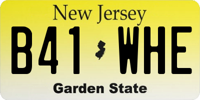 NJ license plate B41WHE