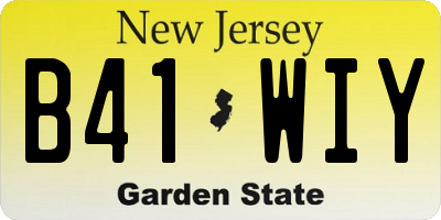 NJ license plate B41WIY