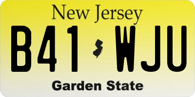 NJ license plate B41WJU