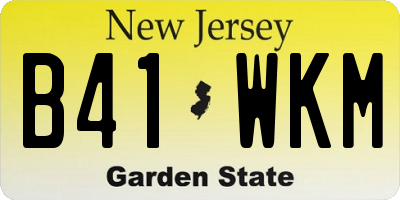 NJ license plate B41WKM