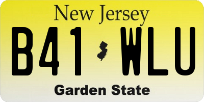NJ license plate B41WLU