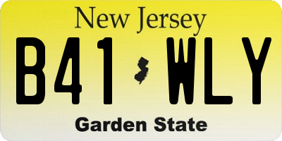 NJ license plate B41WLY